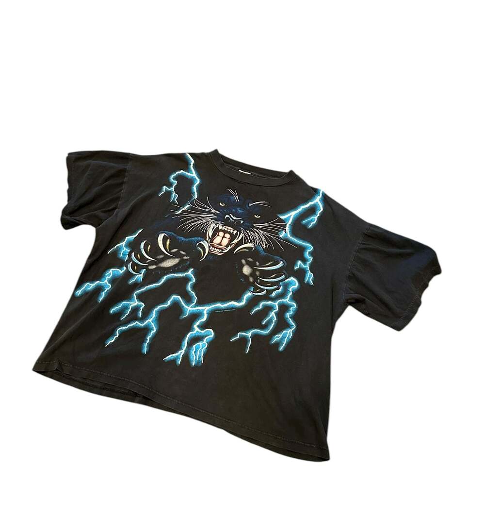 Vintage 90s American Thunder Black Panther Lightning T-Shirt